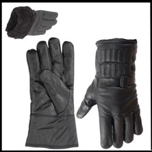 Savex Uyguna-Yakala Siyah Içi Peluşlu Erkek Deri Eldiven - C-138-A