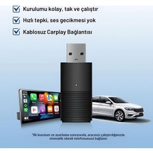 Araç Içi Apple ve Android Cihazlar Için Kablosuz Mini Carplay Adaptörü, Wireless  Çevirici
