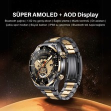 Amoled Ekran Silikon Metal Iki Kordonlu Ultimate Design Watch 4 Pro Akıllı Saat