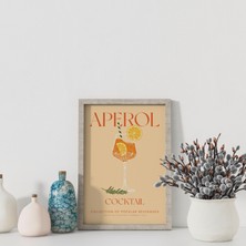 Posterist Dekoratif Çerçevesiz Poster Minimalist Aperol Kokteyl Illüstrasyonu