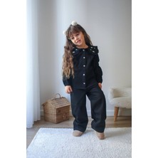Sacro Kids Düğmeli Gömlek - Pantolon 2'li Kız Çocuk Takım