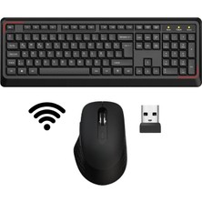 Wireless Kablosuz Q Klavye Mouse Seti Ofis Tipi Sessiz LED Aydınlatma