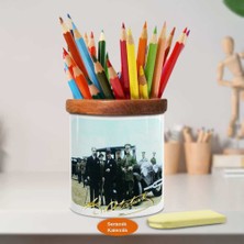 Asilmeydan Arazide Mustafa Kemal Atatürk Ahşap Seramik Kalemlik-952)