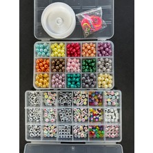 Livza Bijuteri Renkli Plastik Inci Harf Set Hobi Yapım Seti