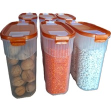 MRS Store Kilitli Sızdırmaz Erzak Bakliyat Saklama Kabı Kiler Box 6 'lı Set Lüks Kutu ( 3 Litre ) Çeyiz Seti 12 Parça
