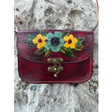 Hakiki Deri El Yapımı Kadın Çapraz Askılı Omuz Çantası - Kaliteli Özgün Şık ve Zarif Tasarım