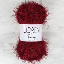 Loren Furry Bordo El Örgü İpi- RF026 - 34054