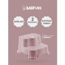 Babylike Çocuklar Için Tuvalet Eğitim Seti- Kaydırmaz Katlı Basamak ve Kulplu Klozet Adaptörü&koltuğu