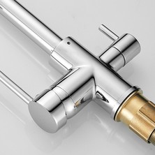 Default Brand Dual-Flow Eviye Mutfak Bataryası, Krom (Yurt Dışından)