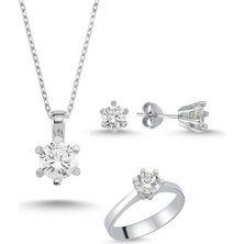 Necati Gün 6 Tırnaklı Round Kesim Tek Taş Starlight Diamond Takım