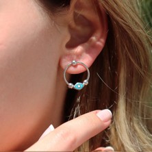 Necati Gün Göz Figürlü Charm Halka Gümüş Küpe