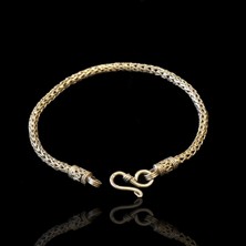 Necati Gün Örgü Model Oksitli Geçirmeli Klipsli Gümüş Erkek Bilekliği