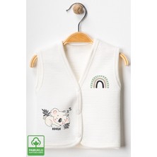 Unisex Bebek Koala Baskılı Organik Pamuklu 3-6-9 Ay 3lü Kapitone Bebek Yelek Set