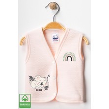 Unisex Bebek Koala Baskılı Organik Pamuklu 3-6-9 Ay 3lü Kapitone Bebek Yelek Set