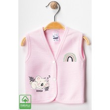 Unisex Bebek Koala Baskılı Organik Pamuklu 3-6-9 Ay 3lü Kapitone Bebek Yelek Set