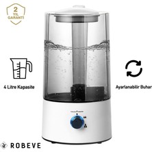 Robeve Rbh-03 Ultrasonik Hava Nemlendirici 4 Litre Hava Nemlendirici Buhar Makinesi Aroma Difüzörü 4l Nemlendirici - Otomatik Kapanma Sessiz Çalışma Ayarlanabilir Buhar Seviyesi