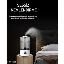 Robeve Rbh-03 Ultrasonik Hava Nemlendirici 4 Litre Hava Nemlendirici Buhar Makinesi Aroma Difüzörü 4l Nemlendirici - Otomatik Kapanma Sessiz Çalışma Ayarlanabilir Buhar Seviyesi