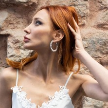 Necati Gün Inci Halka Gümüş Küpe