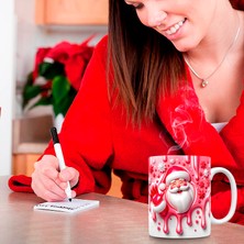 Noel Şişirilebilir Kardan Adam Kupası – Şişkin Tasarımlı Noel Baba Kupası, Noel Için 15OZ ve 11OZ Kahve Kupaları (Yurt Dışından)