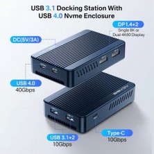 Techstorm Acasis 6-In-1 40GBPS M.2 Nvme Thunderbolt 3/4 USB 4 SSD Dock ve Kutusu ( TBU405PLUS )