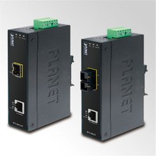 Planet Endüstriyel Tip Media/Rate Converter 10/100Base-TX  100Base-FX (SM, 15 km)(-40 ~ +75 Derece C)10/100Base-TX to 100Base-FX Industrial Media Converter - 15km, (-40~75 degrees C)