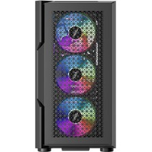 1ST Player Trilobite T7 Siyah 750W 80+ ARGB 4X12CM Fan Temperli Cam Mesh USB 3.0 Atx Kasa