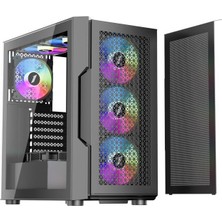 1ST Player Trilobite T7 Siyah 750W 80+ ARGB 4X12CM Fan Temperli Cam Mesh USB 3.0 Atx Kasa