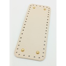 Çanta Aksesuar Suni Deri Krem Renk 30X12 cm Dikdörtgen Çanta Tabanı (Light Gold Aparatlı)