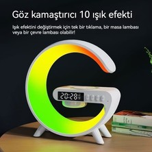 Checkered Wind Bluetooth Hoparlör Kablosuz Şarj Çok Fonksiyonlu Gece Lambası Çalar Saat (Yurt Dışından)