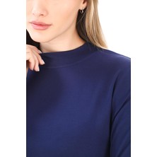 Penye Bizden Viskon Dik Yaka Tunik-Lacivert
