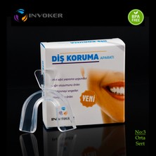 Invoker Diş Gıcırdatma Diş Sıkma Çene Sıkma Önleyici Yüksek Kalite Bruksizm Aparatı Silikon Gece Plağı No:3 Orta Sert