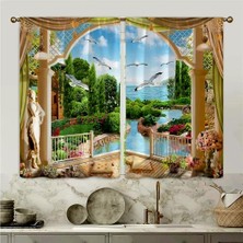 Özel Tasarım Ultra Hd  Marka Fon Perde  Mikro Petek Kumaş Çift Kanat Perde 280*240CM Manzara