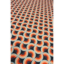 Sardo Kumaş Geometrik Desen Dijital Baskılı Anna Poplin En 1,50  cm