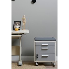 Creo Mobili Home Ofis İçin Tekerlekli Kilitli Keson - Taşıma kap. 100kg, Beyaz/Antrasit - Vega