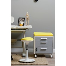 Creo Mobili İlkokul Öğrencisi İçin Güvenli Keson, Kilitli Çekmeceli - Taşıma kap. 100kg, Beyaz/Sarı - Vega