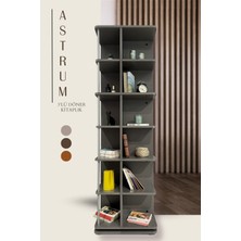 Creo Mobili Home Ofis Raflı Kitaplık, Modüler Sistem - 24 Raflı 6 Katlı Döner Raflı Kitaplık, Antrasit - Astrum