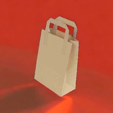 Konak Ambalaj Kraft Kağıt Çanta Düz Saplı 18X24X8 cm 50 Adetli