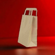 Konak Ambalaj Kraft Kağıt Çanta Düz Saplı 18X24X8 cm 50 Adetli