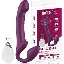 Erotica Prıme Toys Alice Şarjlı Uzaktan Kumandalı Rotasyon Hareketli Çift Taraflı Strapless Strapon Vibratör