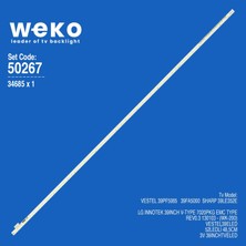 Weko WKSET-5267 34685X1 Lg Innotek 39INCH V-Type 7020PKG Emc Type Rev0.3 130103 1 Adet LED Bar (52LED)