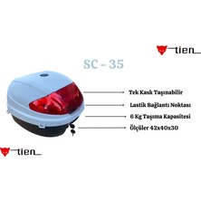 (SIRT DAYAMA PEDİ Dahil)Tien 35 Litre Renkli Açık Gri Motosiklet Çantası