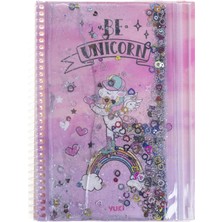 Vuki Unicorn Simli ve Sulu Kapaklı Kalem Kutulu A5 Defter