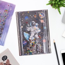 Vuki Astronot Simli ve Sulu Kapaklı Kalem Kutulu A5 Defter