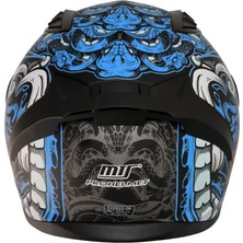 Mts M-801 Myty Blue Güneş Vizörlü Kask (Siyah Camlı)