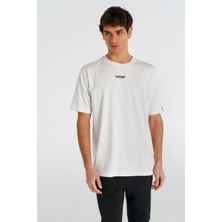 Hummel Tef Oversize Erkek Beyaz Yuvarlak Yaka Tişört