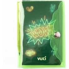 Vuki Neon Renkli Kapaklı Mini 3 Bölmeli Kalemli Defter