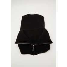 Manuka Yüksek Yakalı Pelerin Atkı Siyah