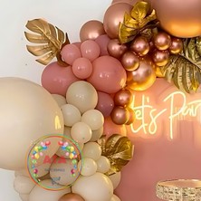 Doğum Günü Konsepti *rose Gold*deniz Kumu*rosewood* 100 Lü Balon Zinciri Parti Seti