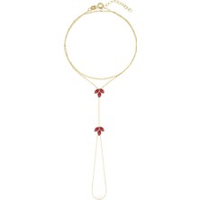 Silveranka 925 Ayar Gümüş Garnet Taşlı Lotus Çiçeği Şahmeran