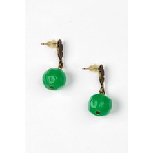 Lila Rosa  Etnik Otantik Yeşil Küpe